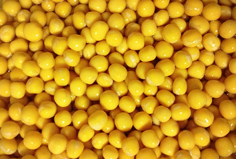 Yellow peas presented for export